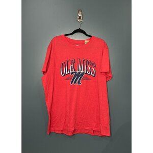NWT Ole Miss Red T-Shirt 2XL Rivalry Threads Cotton Blend Made In Bangladesh